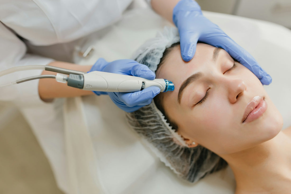 Woman receiving a professional dermatological skin treatment